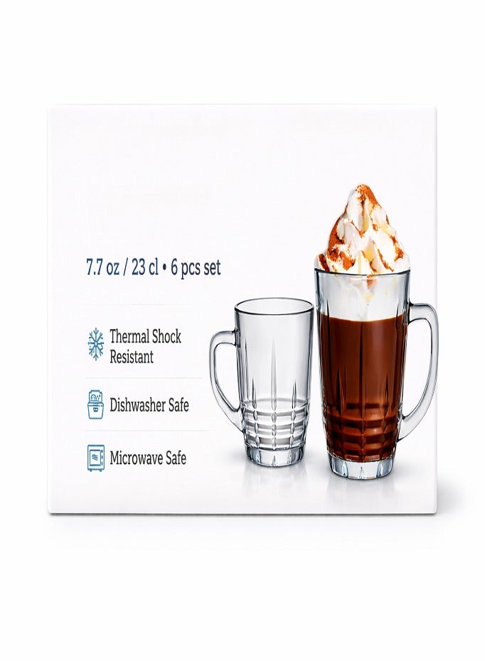 Premium Tea Cups & Glass Coffee Mugs – 6pc, 230ml (7.7oz), Extra Durable, Heat & Thermal Shock Resistant, BPA-Free, Non-Porous, Dishwasher Safe - Image 4